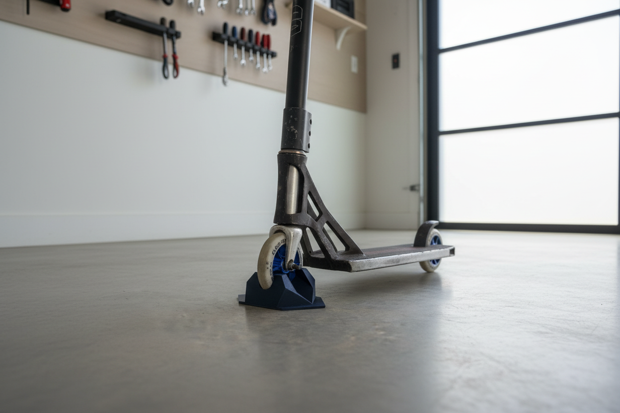 Scooter stand in modern setting